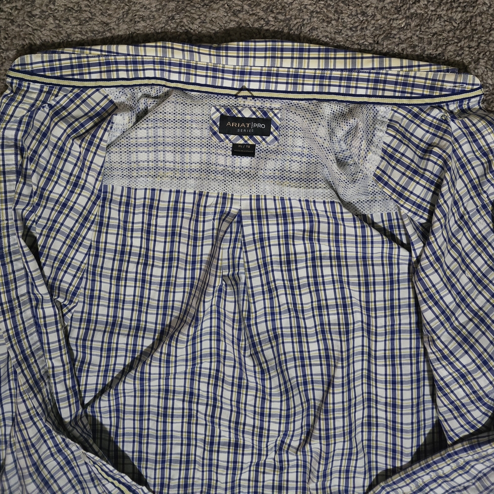 Ariat Men's Blue and White Checkered Shirt - Picture 6 of 6